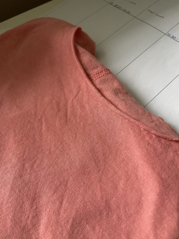 pink shirt.